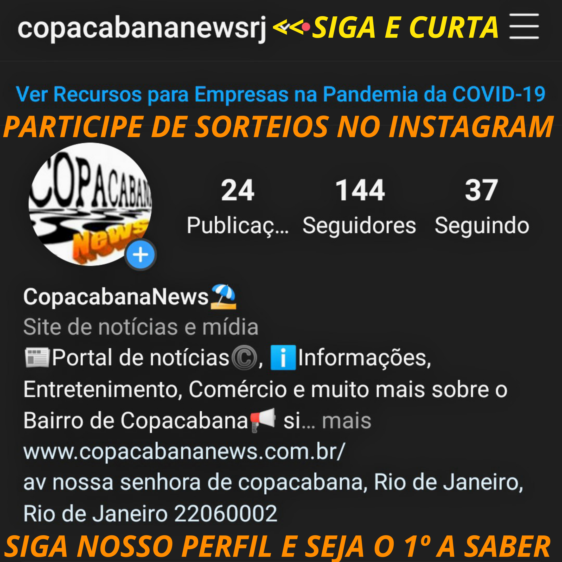 Instagram CopacabanaNews.com.br